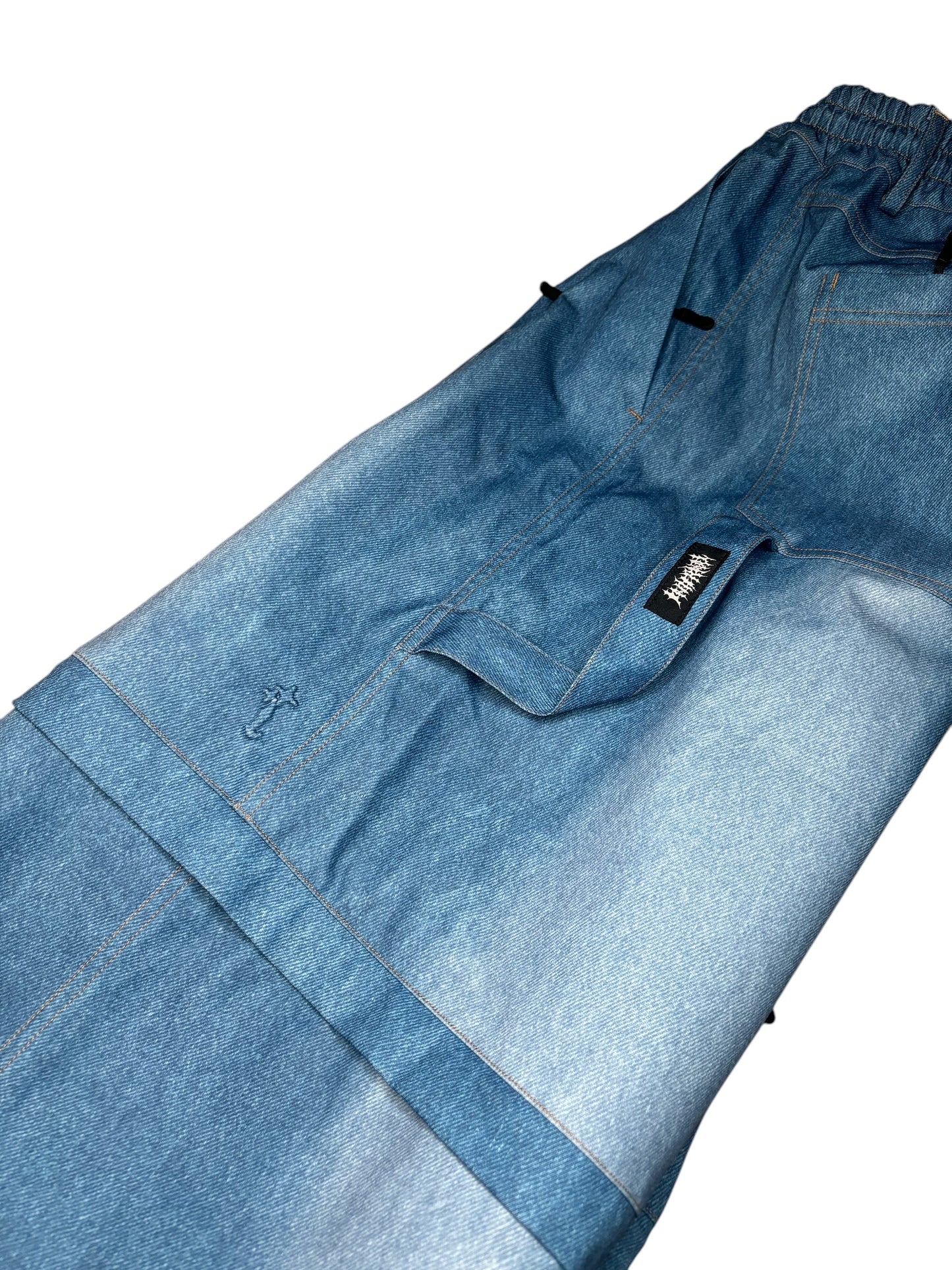 Blue Denim Snow Pants Convertibles (Snow Shorts)