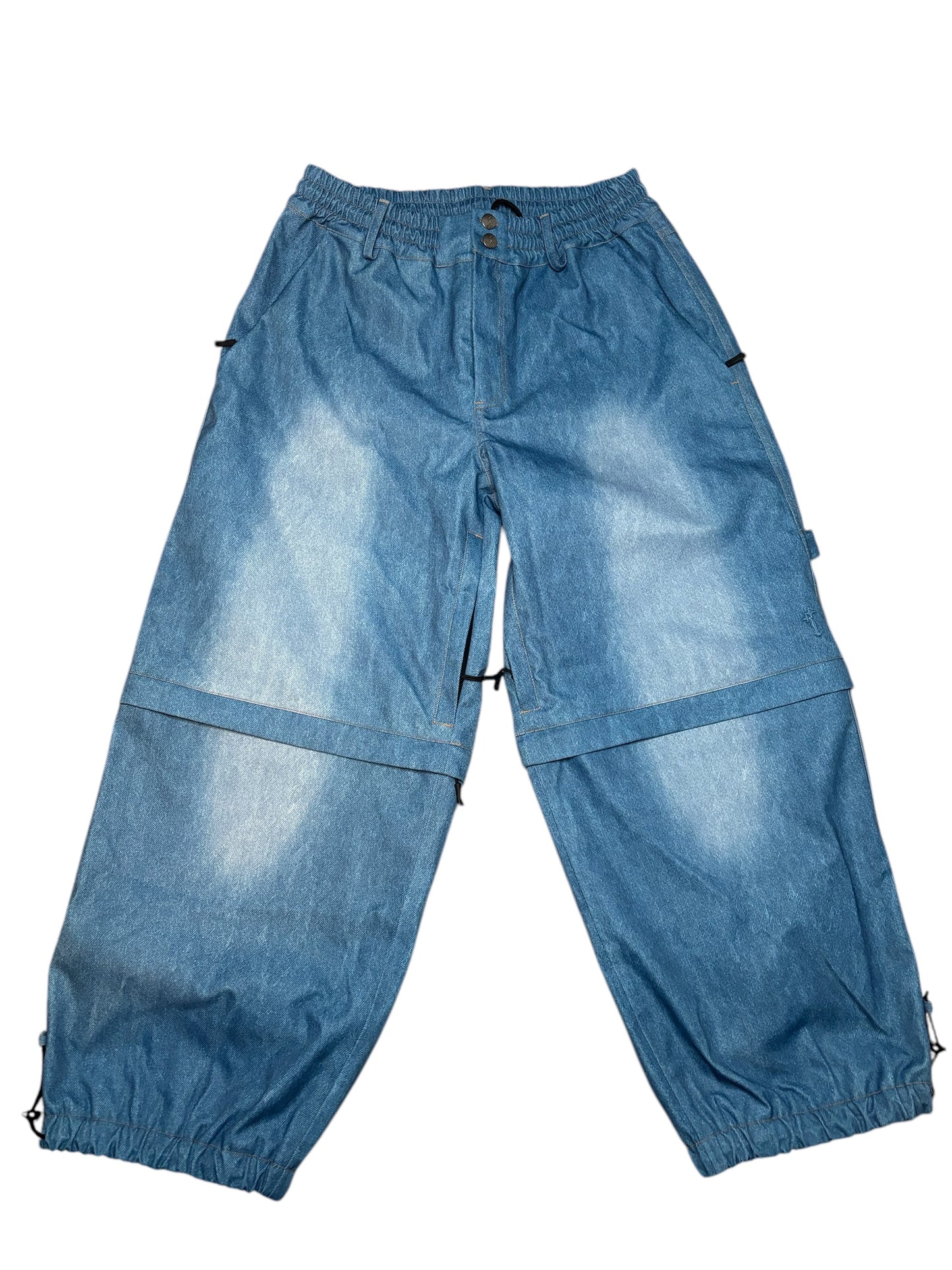 Blue Denim Snow Pants Convertibles (Snow Shorts)