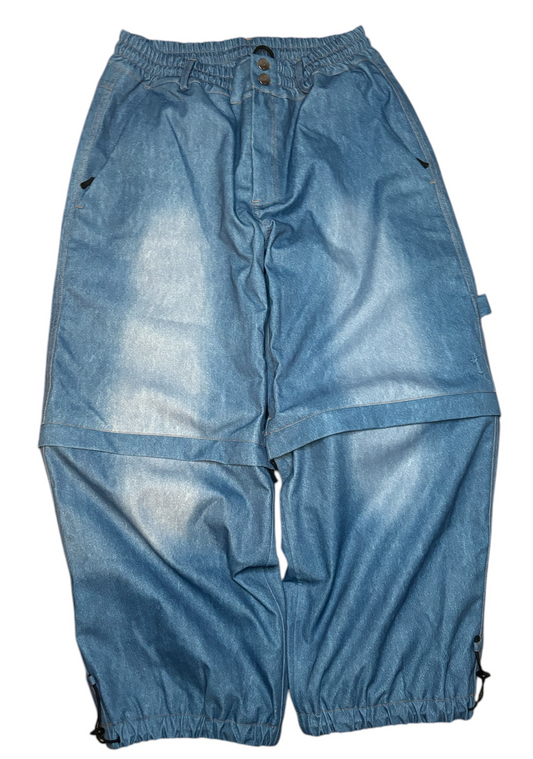 Blue Denim Snow Pants Convertibles (Snow Shorts)